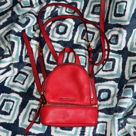 Michael Kors Red Mini Backpack - Picture 1 of 17